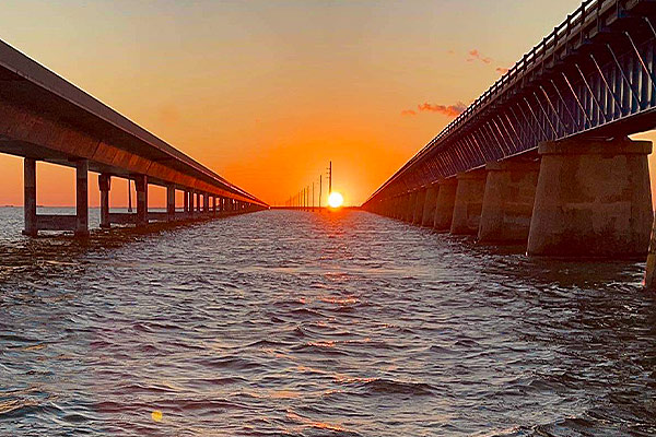 Beautiful sunset view during a cruise in the Florida Keys with Beyond Blessed Charters